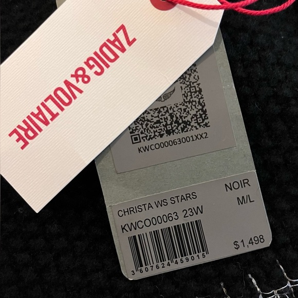 Zadig & Voltaire Christa 100% cashmere sequin sweater. Black - Picture 10 of 12